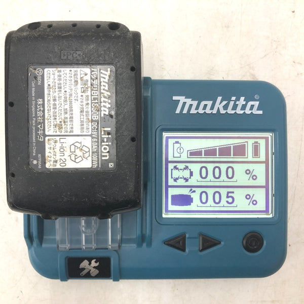 makita マキタ 18V 6.0Ah Li-ionバッテリ 残量表示付 雪マーク付 充電回数19回 BL1860B A-60464 中古