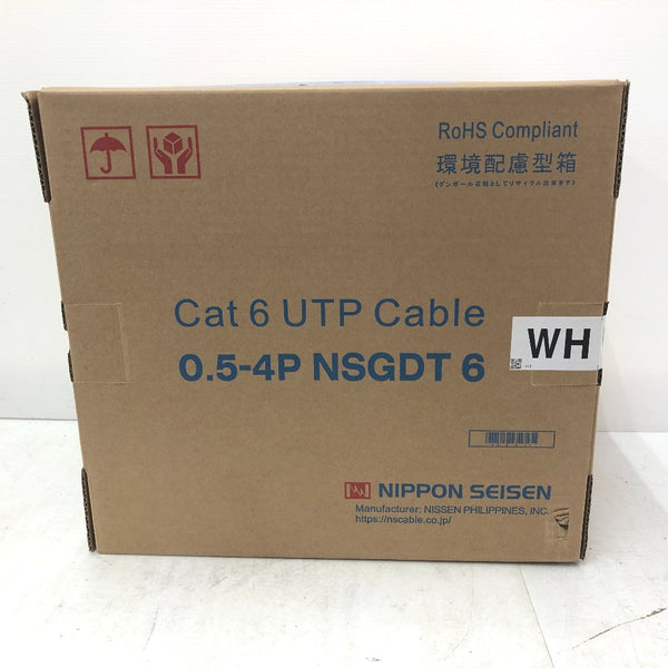 日本製線 Cat6 UTPケーブル LANケーブル 300m 白 0.5-4P NSGDT6 WH 未開封品