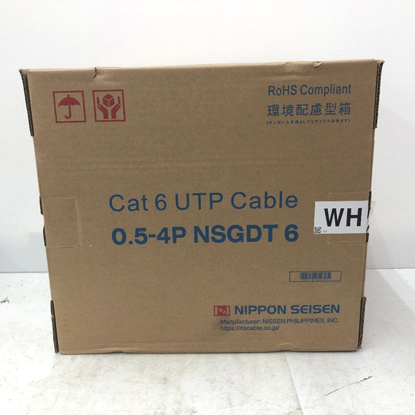 日本製線 Cat6 UTPケーブル LANケーブル 300m 白 0.5-4P NSGDT6 WH 未開封品
