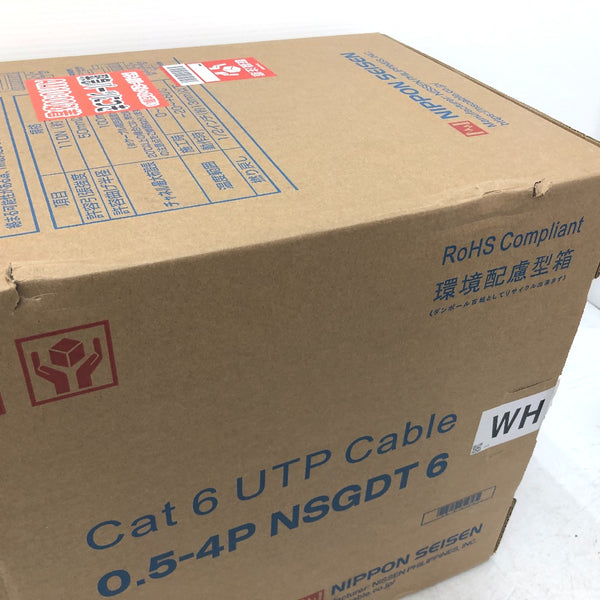 日本製線 Cat6 UTPケーブル LANケーブル 300m 白 0.5-4P NSGDT6 WH 未開封品