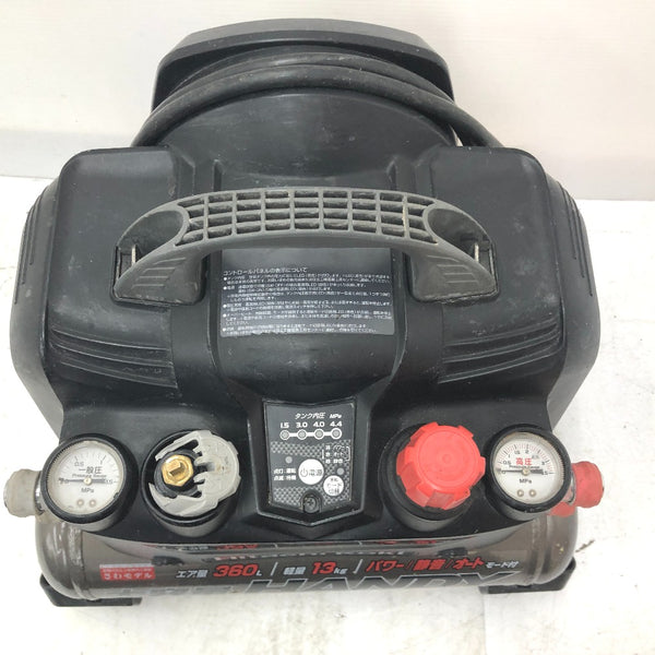 日立工機 HiKOKI ハイコーキ 高圧エアコンプレッサ 一般圧・高圧対応 8L 一般圧減圧ノブ破損・エア充てんまで10分以上 EC1245H ジャンク品