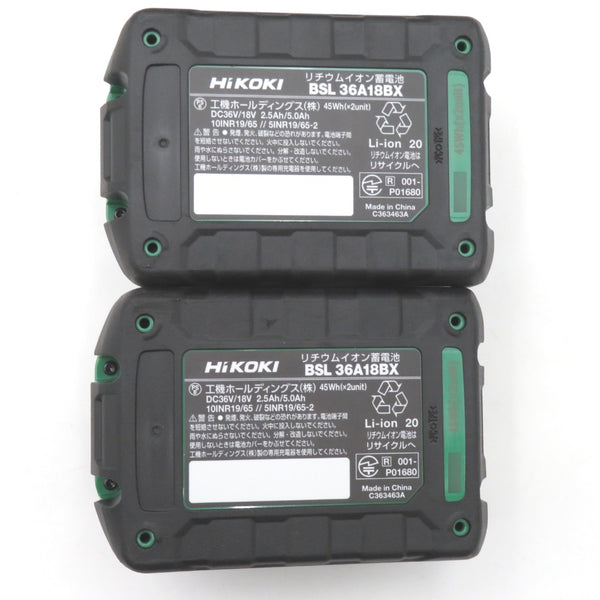 HiKOKI ハイコーキ マルチボルト36V コードレスインパクトドライバ ストロングブラック ケース・充電器・新型Bluetoothバッテリ2個セット WH36DC(2XPBSZ) 未使用品