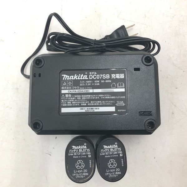 makita マキタ 7.2V 1.5Ah 充電式ペンドライバドリル 黒 ケース・充電器・バッテリ2個セット DF012DSHXB 中古