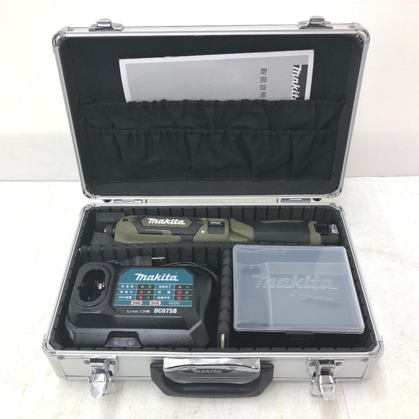 makita マキタ 7.2V 1.5Ah 充電式ペンインパクトドライバ オリーブ ケース・充電器・バッテリ2個セット TD022DSHXO 中古美品