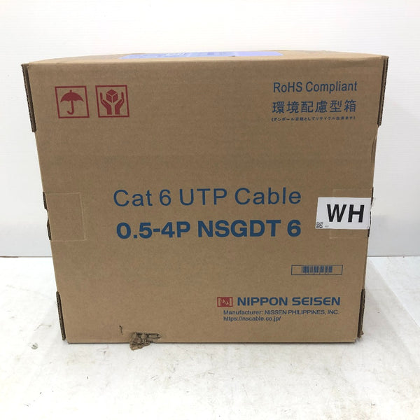 日本製線 Cat6 UTPケーブル LANケーブル 300m 白 0.5-4P NSGDT6 WH 未開封品