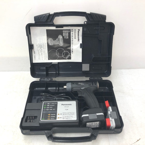 Panasonic パナソニック 7.2V 1.5Ah 充電ドリルドライバ 赤 ケース・充電器・バッテリ2個セット EZ7420LA2S-B 中古美品