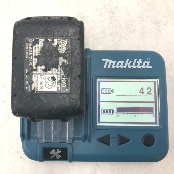 makita マキタ 18V 6.0Ah Li-ionバッテリ 残量表示付 雪マーク付 充電回数42回 BL1860B A-60464 中古