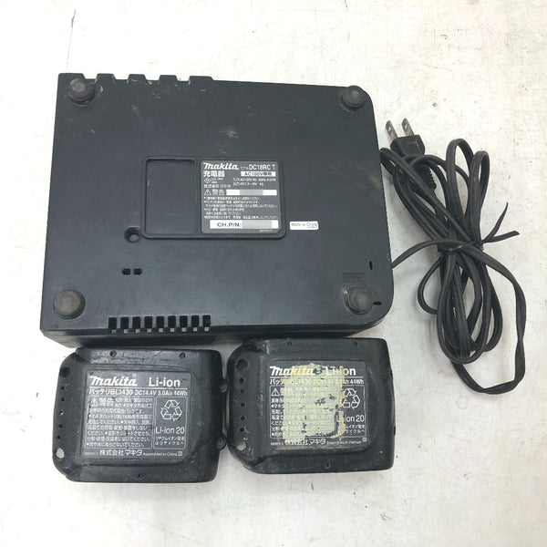 makita マキタ 14.4V 3.0Ah 充電式インパクトドライバ 青 ケース・充電器・バッテリ2個セット 型番不明 中古