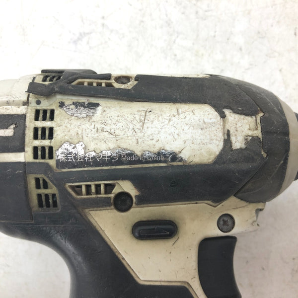makita マキタ 14.4V 3.0Ah 充電式インパクトドライバ 白 ケース・充電器・バッテリ2個セット ライト不点灯・やや軸ブレあり 型番不明 中古