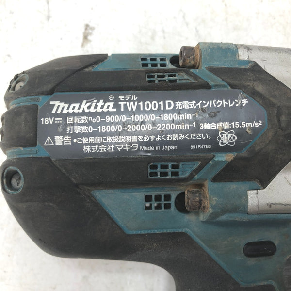 makita マキタ 18V対応 19mm 充電式インパクトレンチ 最大トルク800N・m ケース付 TW1001D 中古