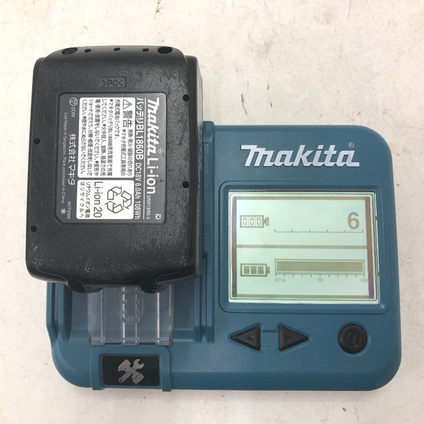 makita マキタ 18V 6.0Ah Li-ionバッテリ 残量表示付 雪マーク付 充電回数6回 BL1860B A-60464 中古美品