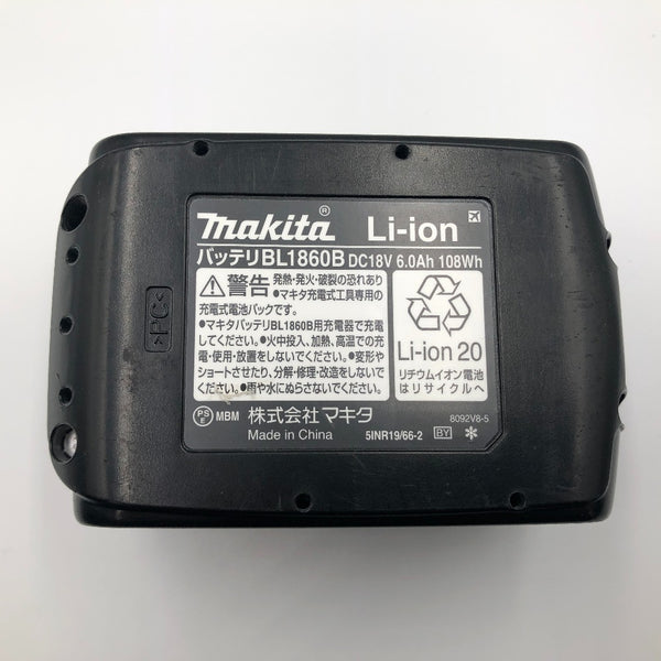makita マキタ 18V 6.0Ah Li-ionバッテリ 残量表示付 雪マーク付 充電回数4回 BL1860B A-60464 中古美品