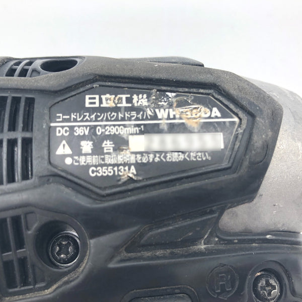 日立工機 HiKOKI ハイコーキ マルチボルト36V対応 コードレスインパクトドライバ ストロングブラック 本体のみ やや軸ブレ バンパ欠品 WH36DA 中古