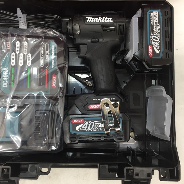 makita マキタ 40Vmax 2.5Ah 充電式インパクトドライバ 黒 ケース・充電器・バッテリ2個セット TD002GRDXB 未使用品