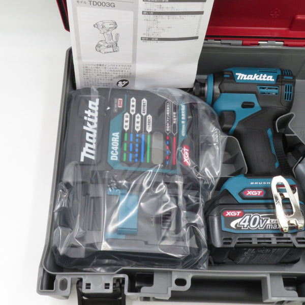 makita マキタ 40Vmax 2.0Ah 充電式インパクトドライバ 青 ケース・充電器・バッテリ2個セット TD003GRAX 未使用品