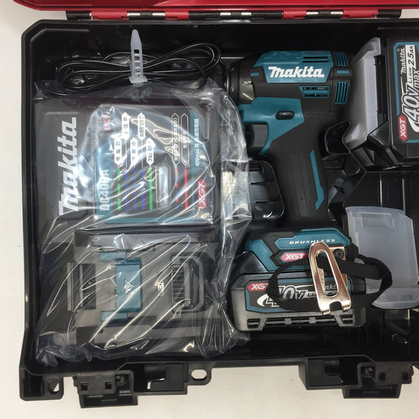 makita マキタ 40Vmax 2.5Ah 充電式インパクトドライバ 青 ケース・充電器・バッテリ2個セット TD002GRDX 未使用品