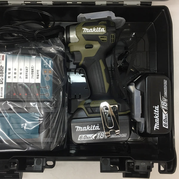 makita マキタ 18V 6.0Ah 充電式インパクトドライバ オリーブ ケース・充電器・バッテリ2個セット TD173DRGXO 未使用品