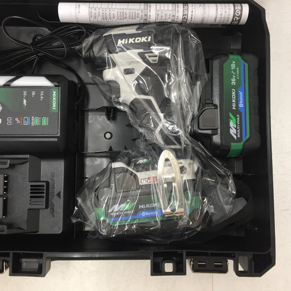 HiKOKI ハイコーキ マルチボルト36V コードレスインパクトドライバ フロスティホワイト ケース・充電器・新型Bluetoothバッテリ2個セット WH36DD 2XHSZ(FW) 未使用品