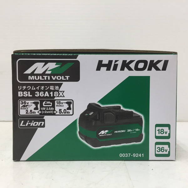 HiKOKI ハイコーキ マルチボルト 36V-2.5Ah 18V-5.0Ah Li-ionバッテリ リチウムイオン電池 新型 Bluetooth機能なし BSL36A18X 0037-9241 未使用品