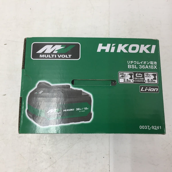 HiKOKI ハイコーキ マルチボルト 36V-2.5Ah 18V-5.0Ah Li-ionバッテリ リチウムイオン電池 新型 Bluetooth機能なし BSL36A18X 0037-9241 未使用品