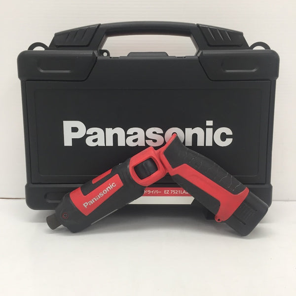 Panasonic (パナソニック) 7.2V 1.5Ah 充電スティックインパクトドライバ 赤 ケース・充電器・バッテリ2個セット EZ7521LA2S-R 中古