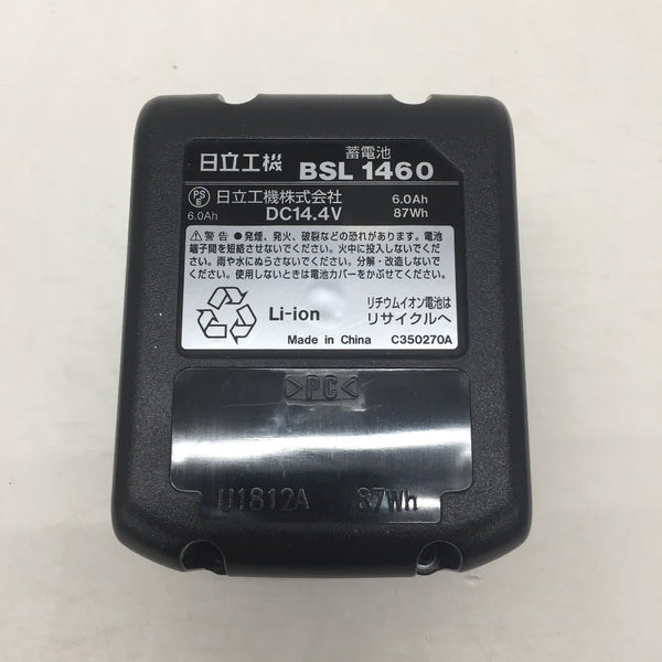 日立工機 HiKOKI 14.4V 6.0Ah Li-ionバッテリ リチウムイオン電池 外箱なし 電池カバー付 BSL1460 美品