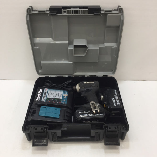 makita (マキタ) 18V 6.0Ah 充電式インパクトドライバ 黒 ケース・充電器・バッテリ2個セット TD172DRGXB 中古