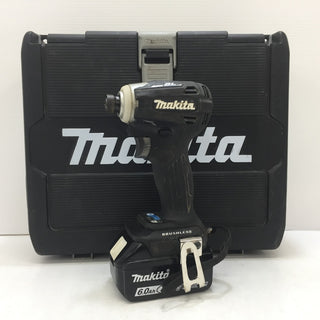 makita (マキタ) 18V 6.0Ah 充電式インパクトドライバ 黒 ケース・充電器・バッテリ2個セット 手元ボタン無反応 TD172DRGXB 中古