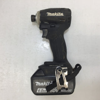 makita (マキタ) 18V 6.0Ah 充電式インパクトドライバ 黒 ケース・充電器・バッテリ2個セット 手元ボタン無反応 TD172DRGXB 中古