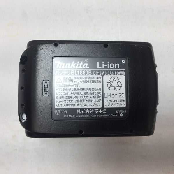 makita (マキタ) 18V 6.0Ah Li-ionバッテリ 残量表示付 雪マーク付 充電回数1回 BL1860B A-60464 美品