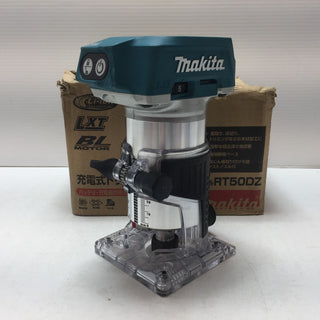 makita (マキタ) 18V対応 充電式トリマ 本体のみ テンプレットガイド・コレットコーン欠品 外箱イタミ RT50DZ 中古