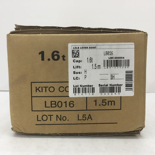 KITO (キトー) レバーブロックL5形 1.6t×1.5m 未開封品