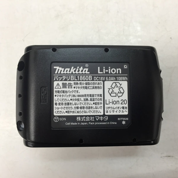 makita (マキタ) 18V 6.0Ah Li-ionバッテリ 残量表示付 雪マーク付 充電回数1回 BL1860B A-60464 美品