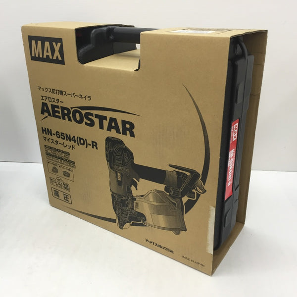 MAX (マックス) 65mm 釘打機 高圧コイルネイラ AEROSTAR マイスターレッド 保証書なし HN-65N4(D)-R HN91017 未使用品