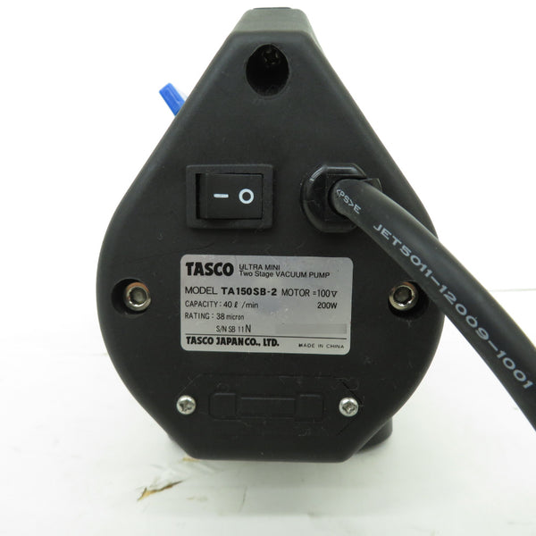 イチネンTASCO タスコ 100V ウルトラミニツーステージ真空ポンプ オイル逆流防止弁付 本体のみ TA150SB-2 中古