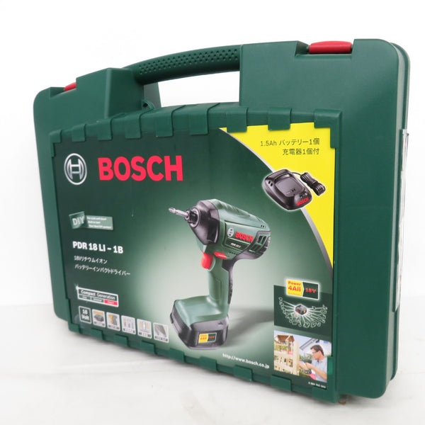 BOSCH (ボッシュ) 18V 1.5Ah バッテリーインパクトドライバ ケース・充電器・バッテリ1個セット PDR18LI-1B 中古美品