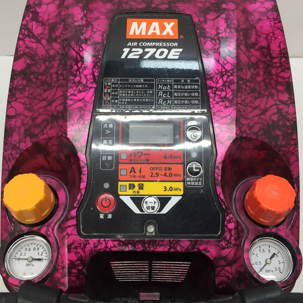 MAX (マックス) エアコンプレッサ スーパーエアコンプレッサ 高圧・常圧兼用 11L 限定色 AK-HL1270Eガイアピンク ZT91841 中古