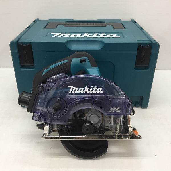 makita (マキタ) 14.4V対応 125mm 充電式防じんマルノコ 本体のみ ノコ刃なし ケース・無線ユニット付 ケース止め具1個欠品 KS512D 中古