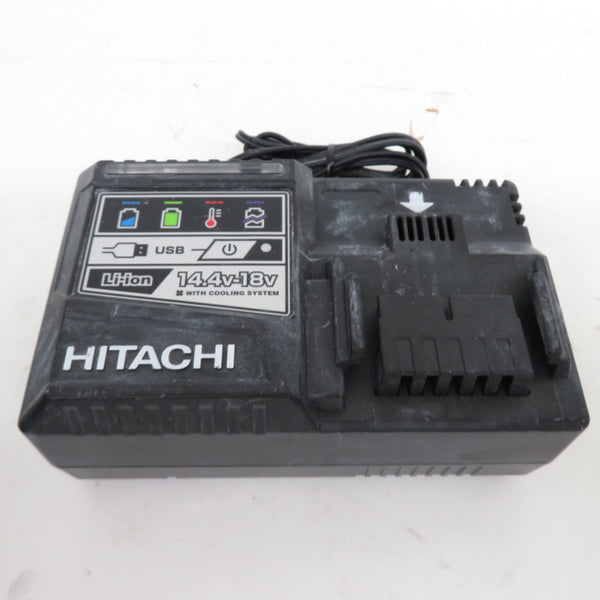 日立工機 HiKOKI ハイコーキ 14.4V 4.0/6.0Ah コードレスインパクトドライバ ストロングブラック ケース・充電器・バッテリ2個セット バッテリ亀裂あり WH14DDL2 中古