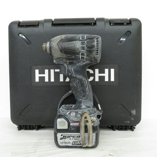 日立工機 HiKOKI ハイコーキ 14.4V 4.0/6.0Ah コードレスインパクトドライバ ストロングブラック ケース・充電器・バッテリ2個セット バッテリ亀裂あり WH14DDL2 中古