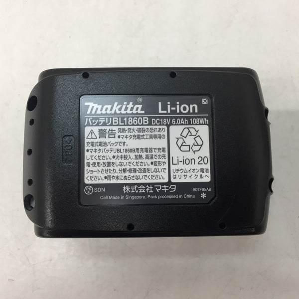 makita (マキタ) 18V 6.0Ah Li-ionバッテリ 残量表示付 雪マーク付 外箱なし BL1860B A-60464 未使用品