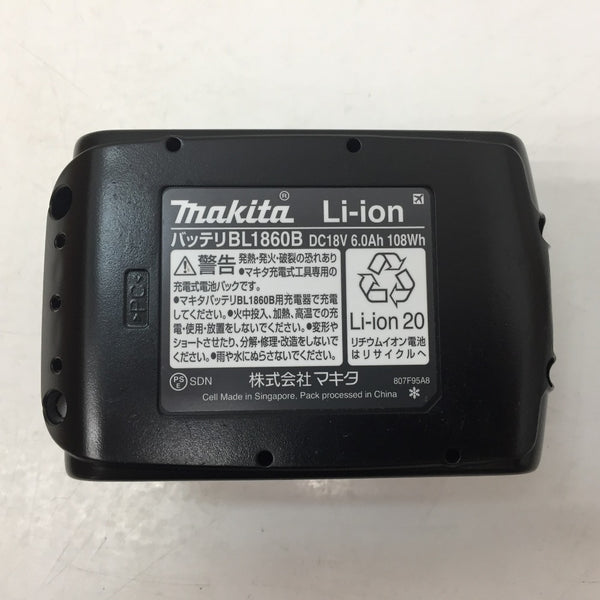 makita (マキタ) 18V 6.0Ah Li-ionバッテリ 残量表示付 雪マーク付 外箱なし BL1860B A-60464 未使用品