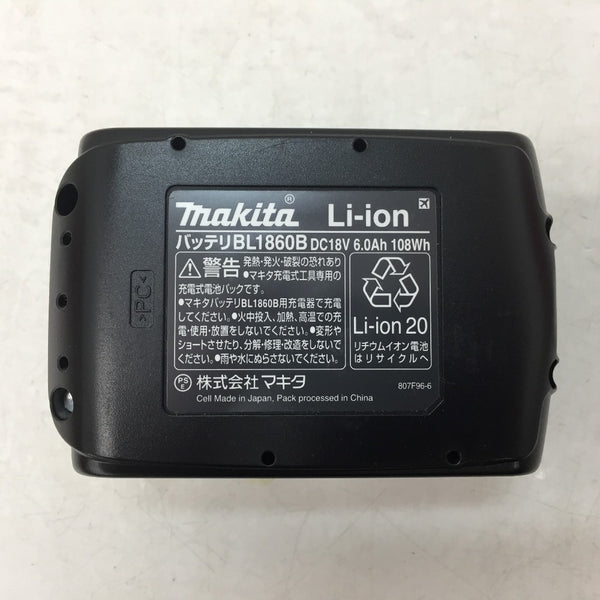 makita (マキタ) 18V 6.0Ah Li-ionバッテリ 残量表示付 雪マークなし 充電回数2回 BL1860B A-60464 中古美品