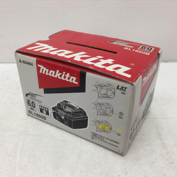 makita (マキタ) 18V 6.0Ah Li-ionバッテリ 残量表示付 雪マークなし 充電回数2回 BL1860B A-60464 中古美品