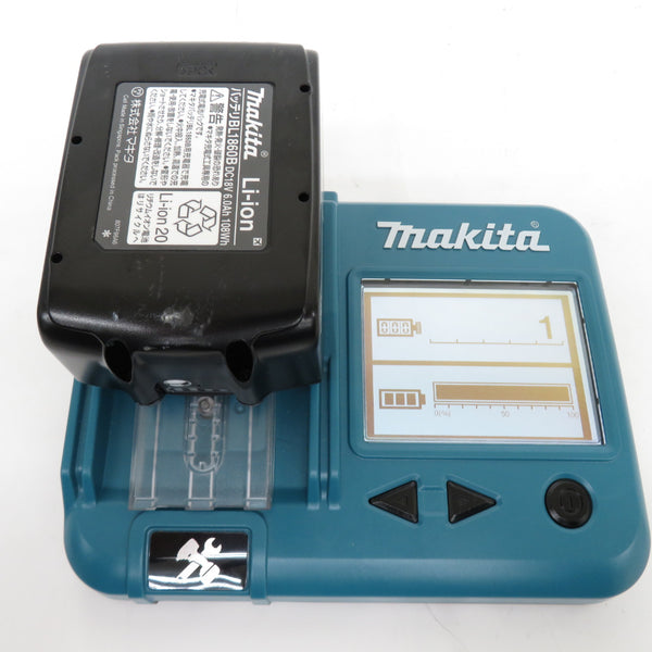 makita (マキタ) 18V 6.0Ah Li-ionバッテリ 残量表示付 雪マーク付 段ボール箱付 充電回数1回 BL1860B A-60464 中古