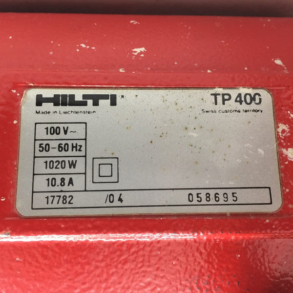 HILTI (ヒルティ) 100V 電動ブレーカー 電動ハンマ ケース付 正常動作せず パワー微弱 TP400 中古 ジャンク品