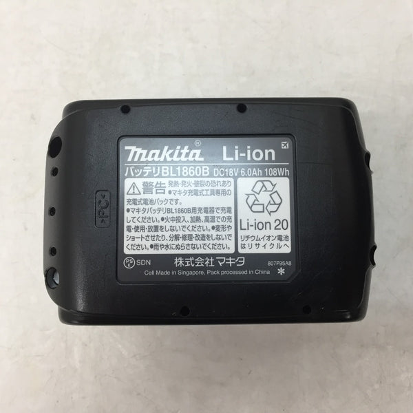 makita マキタ 18V 6.0Ah Li-ionバッテリ 残量表示付 雪マーク付 充電回数2回 BL1860B A-60464 美品