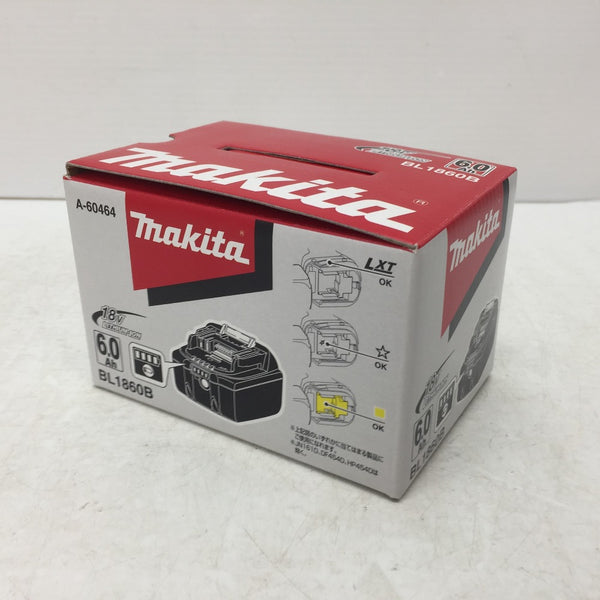 makita (マキタ) 18V 6.0Ah Li-ionバッテリ 残量表示付 雪マーク付 検品済 化粧箱入 BL1860B A-60464 未使用品