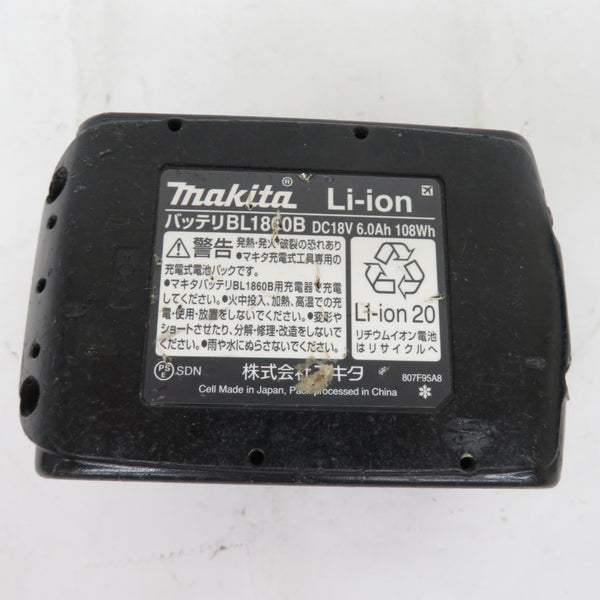 makita マキタ 18V 6.0Ah Li-ionバッテリ 残量表示付 雪マーク付 充電回数50回 BL1860B A-60464 中古美品