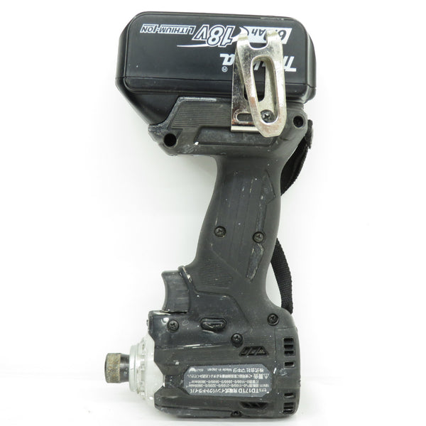 makita (マキタ) 18V 6.0Ah 充電式インパクトドライバ 黒 ケース・充電器・バッテリ2個セット TD171DRGXB 中古